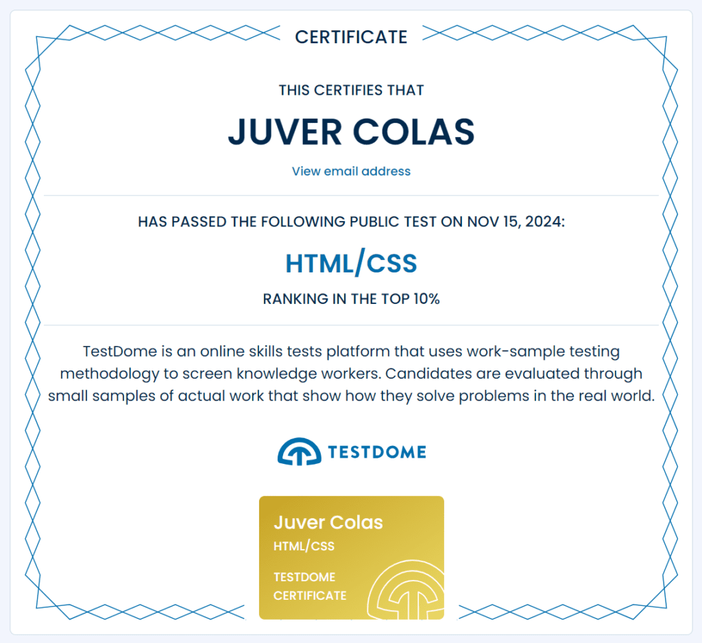 Juver Colas - HTML & CSS
