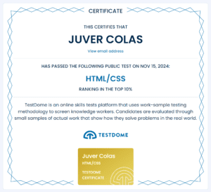 Juver Colas - HTML & CSS