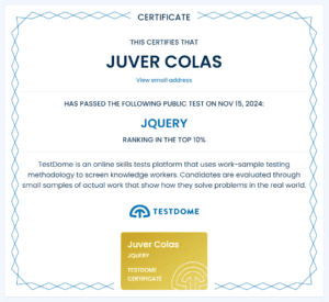 Juver Colas - jQuery