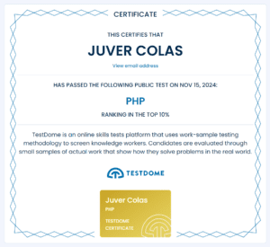 Juver Colas - PHP