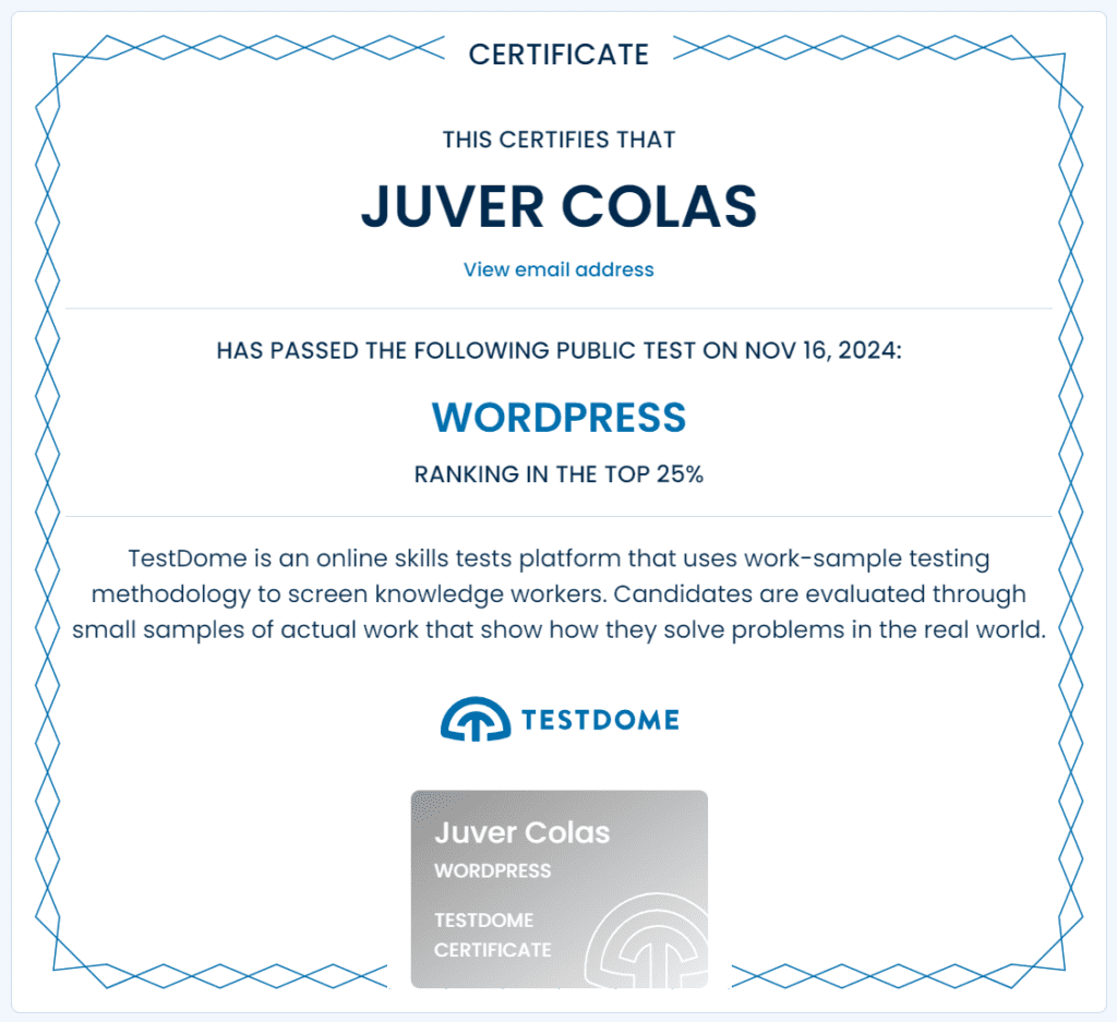 Juver Colas - WordPress
