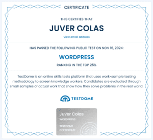 Juver Colas - WordPress