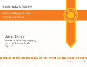 Juver Colas - Advanced Google Analytics