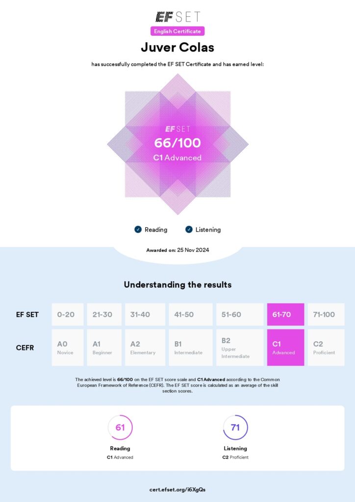 Juver Colas - EF SET